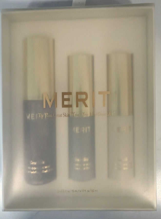 MERIT The Mini Great Skin Trio – Limited Edition Skincare Set with Double Cleanse Face Wash (15 ml), Instant Glow Serum (15 ml), and Priming Moisturizer (50 ml) - Image 2
